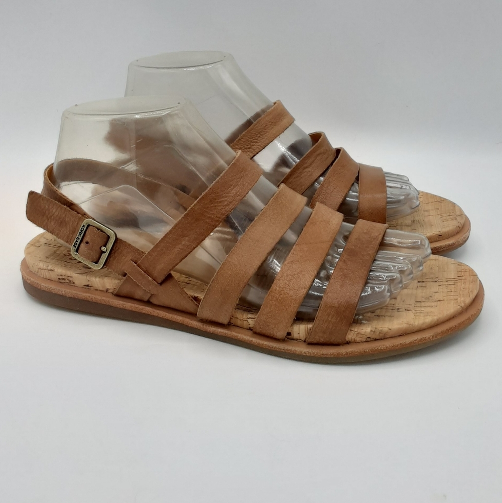 Women's Tan Strappy Cork Footbed Sandals